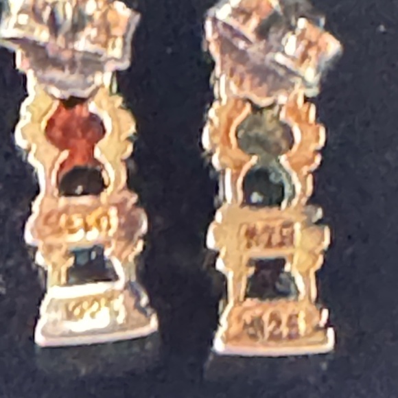 Vintage Peridot Sterling Silver Pierced  Earrings - Picture 2 of 8